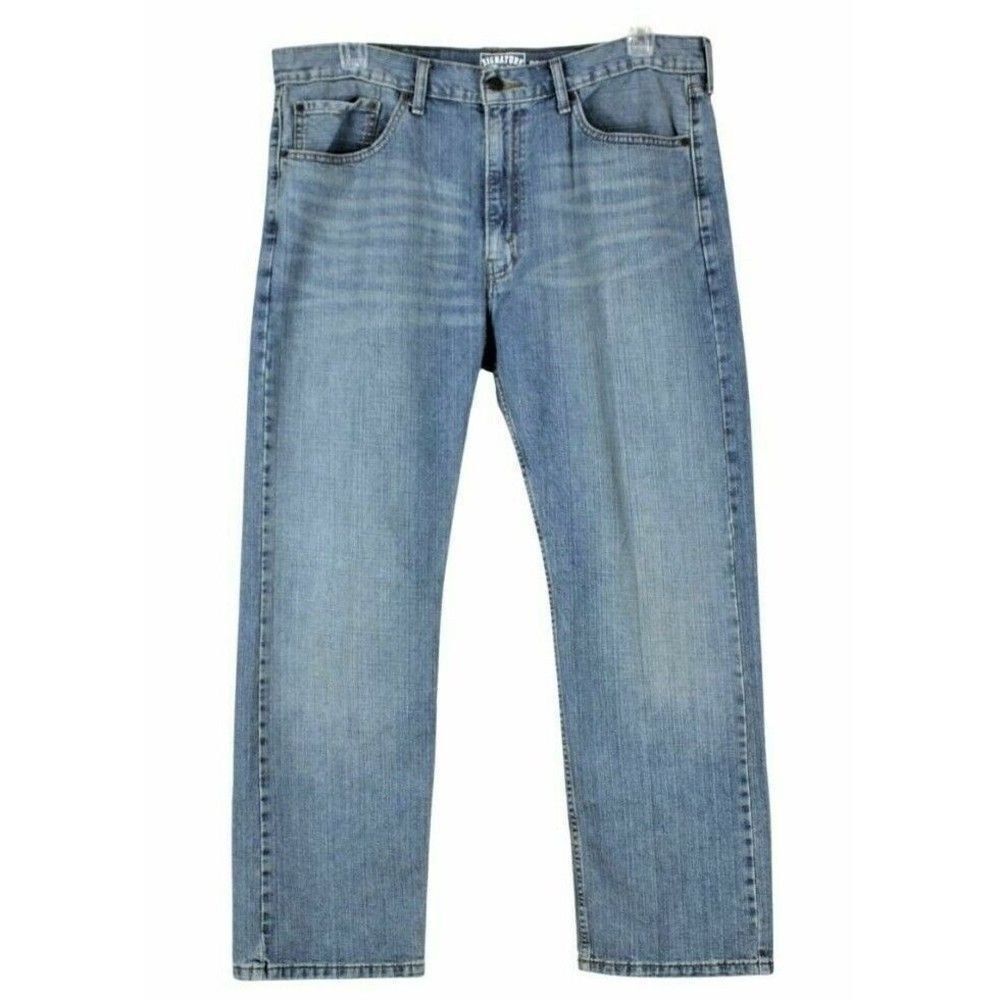 Levi's Jeans Strauss Signature Regular Fit Blue Med Wash Zip Closure Men's 38X29